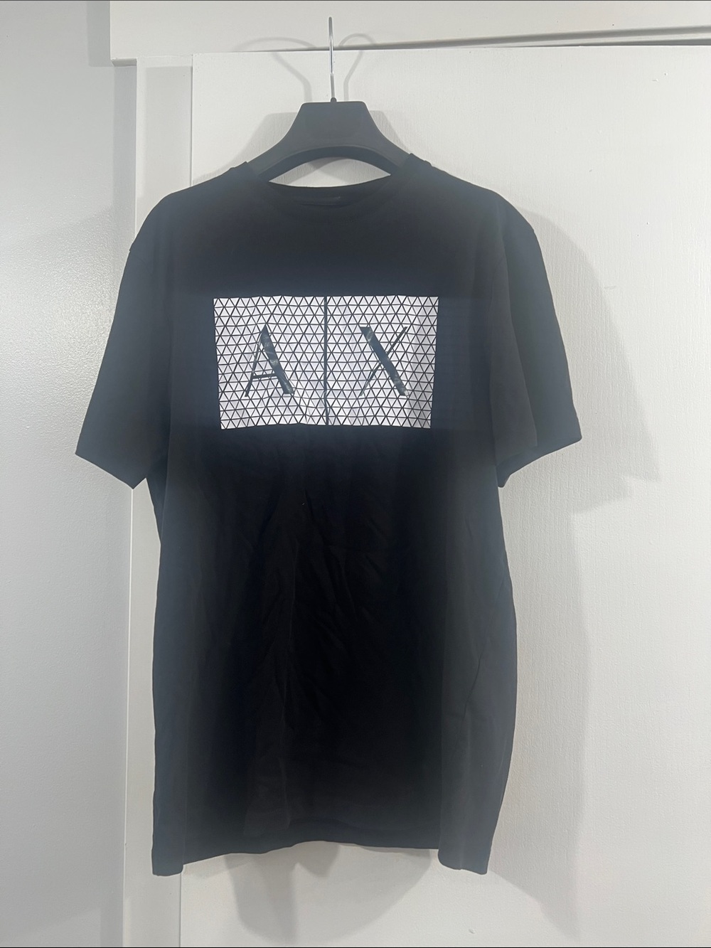 Armani Exchange Black Tee with White Geometric A|X Brand New no tags Size M